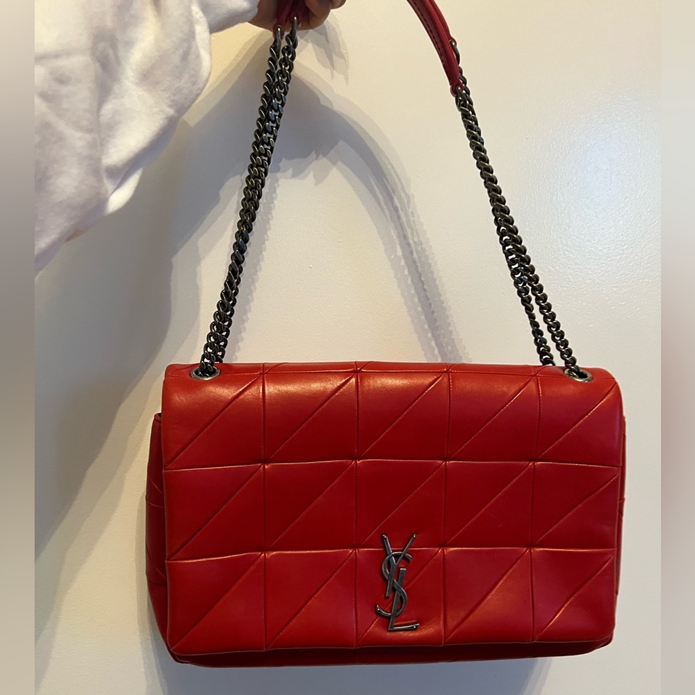 YSL Red Lambskin Handbag